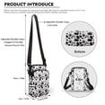 thumbnail image 6 of HELLHERO Adjustable Strap Travel Crossbody Purse Polyester for Adult, Black Paw Prints on White, 6 of 7