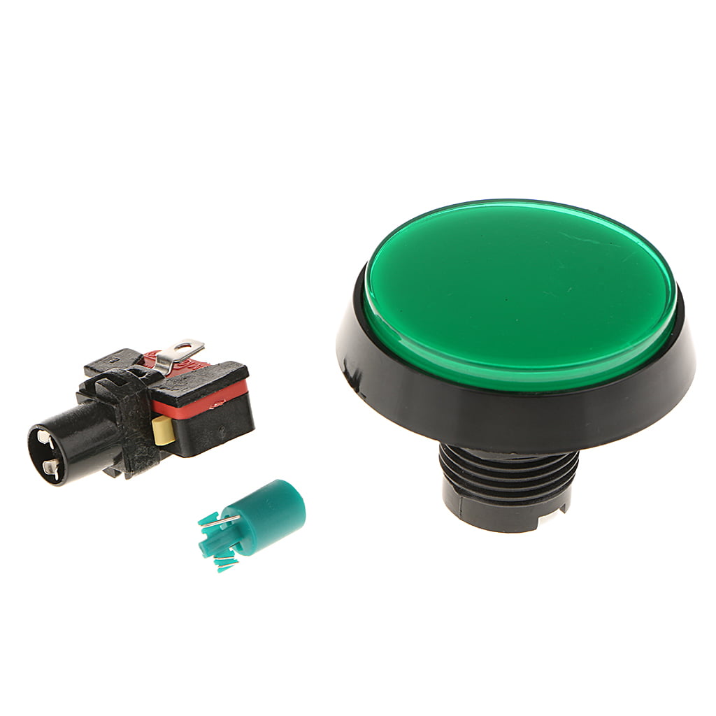 2-3/8" 60MM Big Round RED Push Button Switch With 12v Light Lamp Arcade NO/NC 