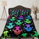 thumbnail image 1 of Cráneo animal 90s neón ropa de cama de halloween hippie retro juego de funda nórdica, colorido, 1 of 4