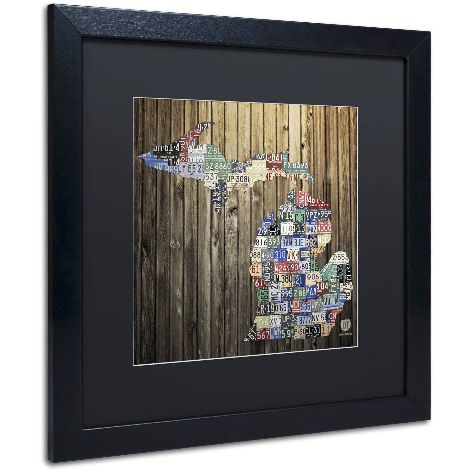 Trademark Fine Art 'Michigan Counties License Plate' Canvas Art by Design Turnpike, Black Matte, Black Frame