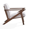 thumbnail image 3 of Omax Decor Zola Solid Wood and Fabric Upholstered Accent Armchair in White, 3 of 6