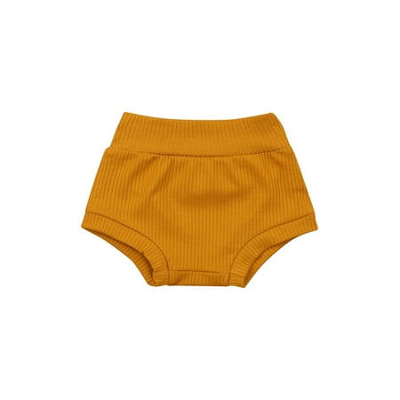 

ZIYIXIN Infant Toddler Baby Girls Boys Casual Short Pants Solid Color Unisex Knitted Clothes Summer Sleepwear Pajama Yellow 18-24 Months
