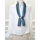 thumbnail image 4 of INSPIRAR CHIC Bufanda Larga Fina de Cadena con Estampado de Lunares y Rayas para Mujeres, Pañuelo para el Cuello, Diadema Amarillo Azul 147*13cm/57.87*5.12"(L*W), 4 of 4