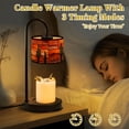 thumbnail image 2 of Candle Warmer Lamp with Timer, Stained Glass Western Desert Sunset Mountains Non-slip Wireless Remote Control Wax Melts Warmer with 4 Bulbs for Home Office Dorm, Birthday Gifts for Women, 2 of 7