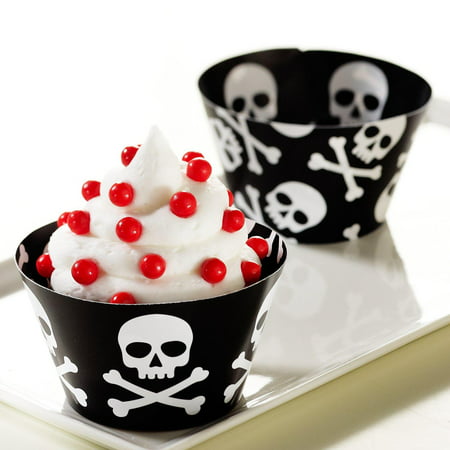 // Skull and Crossbones Reversible Cupcake Wrappers//