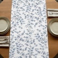 thumbnail image 5 of Table Runners 120 Inches Long Dress Scarves, Blue Leaves Farmhouse Coffee/Dining/Kitchen Table Runner for Living Room, Summer Botanical Elegant Pastoral 13x120 Inch, 5 of 9