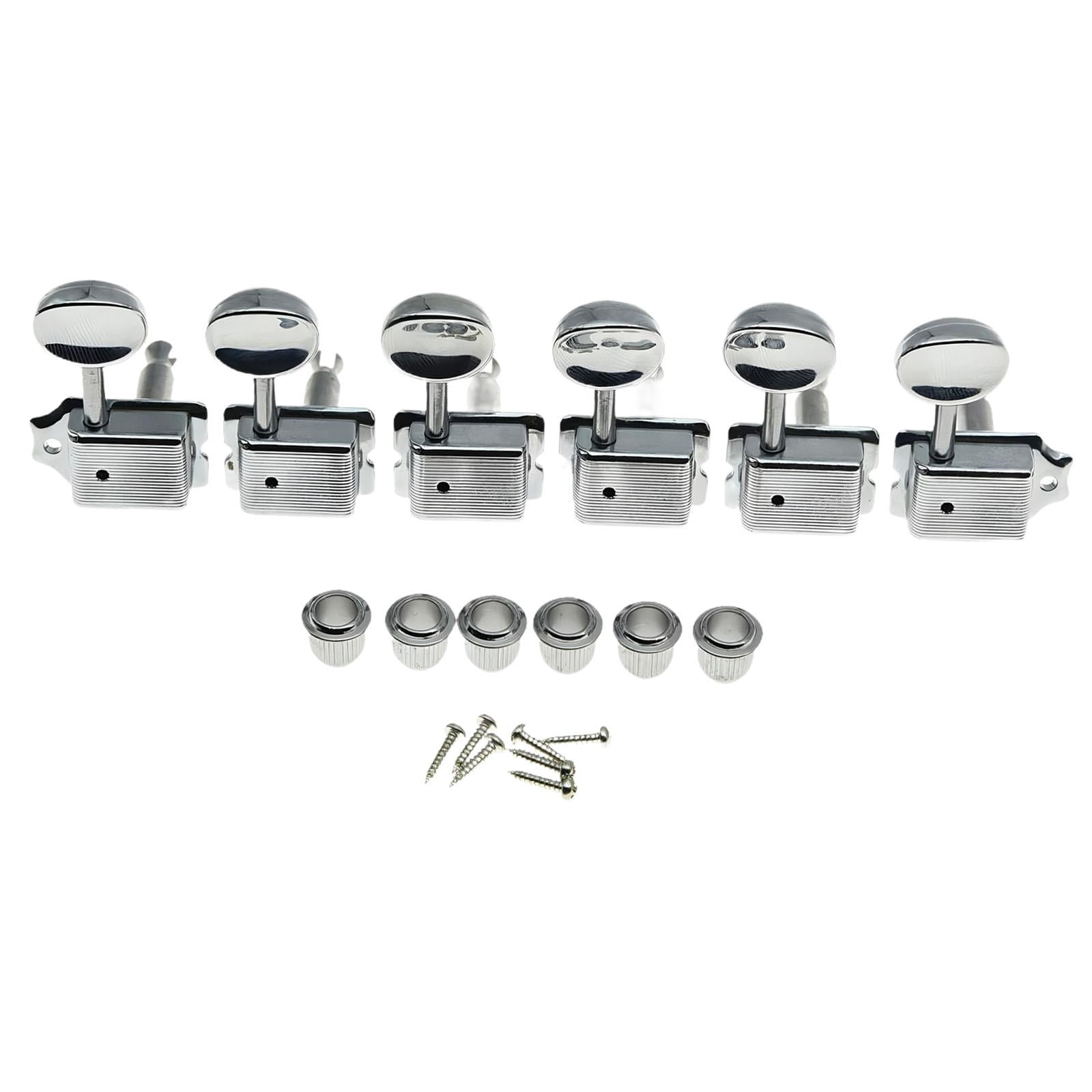 JWQFBC 6 Pieces Retro Electric Guitar Tuners Split Shaft Spare Parts Guitar Tuning Pegs Silvery