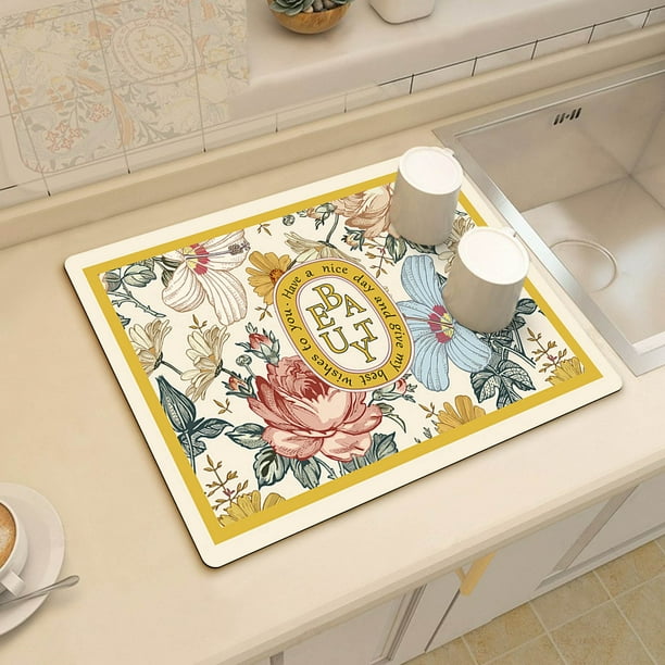 pstuiky Tapete escurridor, almohadilla de secado suave para mesas, almohadilla absorbente de agua para encimeras de cocina.