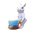 thumbnail image 2 of koolsoo Cartoon Flower Pot, Bunny Sculpture Bonsai Pot Flowerpot Rabbit Statue Container Cart Blue, 2 of 9