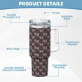 thumbnail image 5 of Daiia pink bow Printed 40 oz Tumbler with Handle,Ice Bully Insulated Tumbler 2 in 1 Lid Insulated Water Bottle Stainless Steel Travel Coffee Mug, 5 of 8