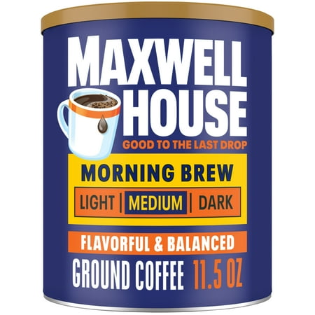 Maxwell House Morning Brew Medium Roast Ground Coffee, 11.5 oz Canister
