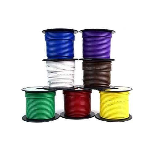 Trailer Wire Light Cable for Harness 7 Way Cord 16 Gauge - 100ft roll - 7 Rolls