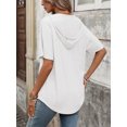 thumbnail image 2 of Cuteduck Women's Short Sleeve V-Neck T-Shirt – Loose Fit Solid Color Soft Summer Top – Casual Everyday Essential S-2X, 2 of 7