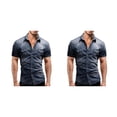 thumbnail image 1 of Camisa de mezclilla Minnieouse para hombre Muscle Fit Azul oscuro 2XL, 1 of 6