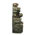 thumbnail image 3 of LED Lighted 7 Level Stone Outdoor Garden Fountain - 32", 3 of 4