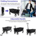 thumbnail image 2 of NiamVelo Folding Wagon Cart Collapsible Foldable Wagon Outdoor Utility Wagon, Beach Wagon Cart with with All Terrain Wheels & Adjustable Handle for Camping, Shopping, Garden and Beach(Black), 2 of 9