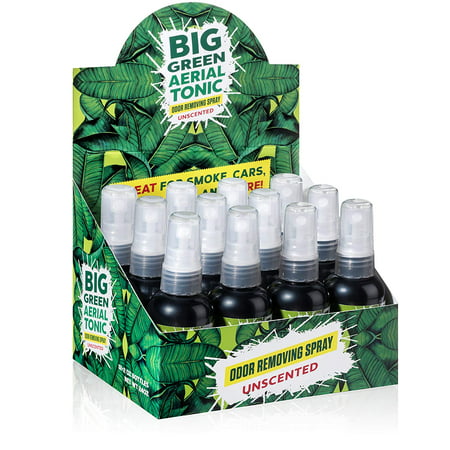 Big Green Smoke Odor Eliminator Spray Unscented | Removes Smell from Cars, Bathrooms, Homes 2oz (Case of