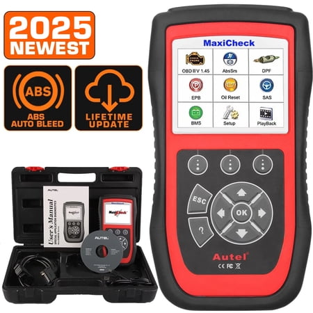 Autel Scanner Maxicheck Pro OBD2 Automotive Diagnostic Scan Tool with Airbag, EPB, SAS, BMS, Oil Reset ,ABS Brake Bleeding Services
