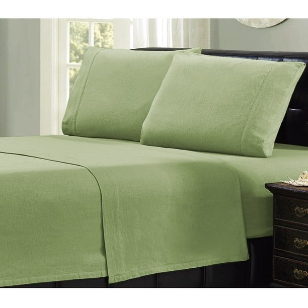 Mellanni 100 Organic Cotton 3 Piece Flannel Sheets Set, Lightweight