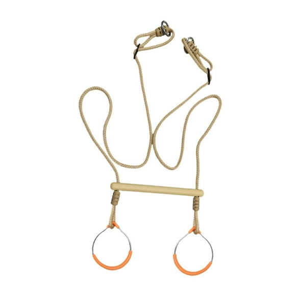 Siruishop Trapeze Bar Outdoor Toy with Rings Heavy Duty Hanging up to 150kg for Garden Age