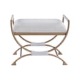 thumbnail image 4 of Comfort Pointe Norwich 19.75" Upholstered Fabric & Metal Bench in White, 4 of 4