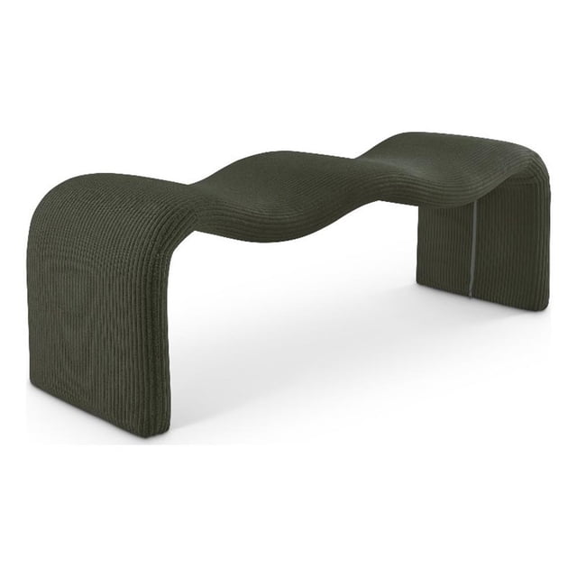 Meridian Furniture Banc en Velours Côtelé Microsuède Vert Saule