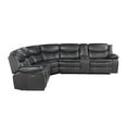 thumbnail image 3 of Lexicon Fargo 3-PC Faux Leather Power Reclining Sectional in Dark Gray, 3 of 9