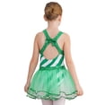 thumbnail image 2 of YiZYiF Kids Girls Sequin Stripe Ballet Leotard Tutu Dress Christmas Dance Figure Skating Costumes Green-A 12, 2 of 7