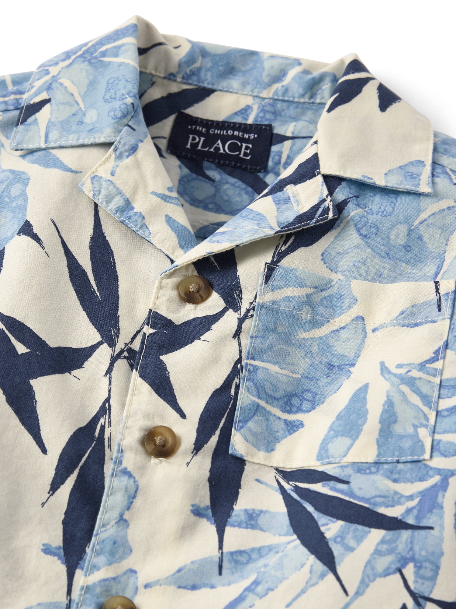 The Children's Place Baby & Toddler Boys Short Sleeve Poplin Button Up Shirt, Sizes 6M-5T