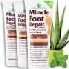 Miracle Foot Repair Cream, (1 oz / 3 Pack) Repairs Dry Cracked Heels and Feet, Diabetic-Safe, 60% Pure Ultra Aloe Moisturizes, Softens, and Repairs,Relief from Discomfort of Ingrown Toenails