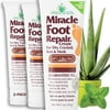 Miracle Foot Repair Cream, (1 oz / 3 Pack) Repairs Dry Cracked Heels and Feet, Diabetic-Safe, 60% Pure Ultra Aloe Moisturizes, Softens, and Repairs,Relief from Discomfort of Ingrown Toenails