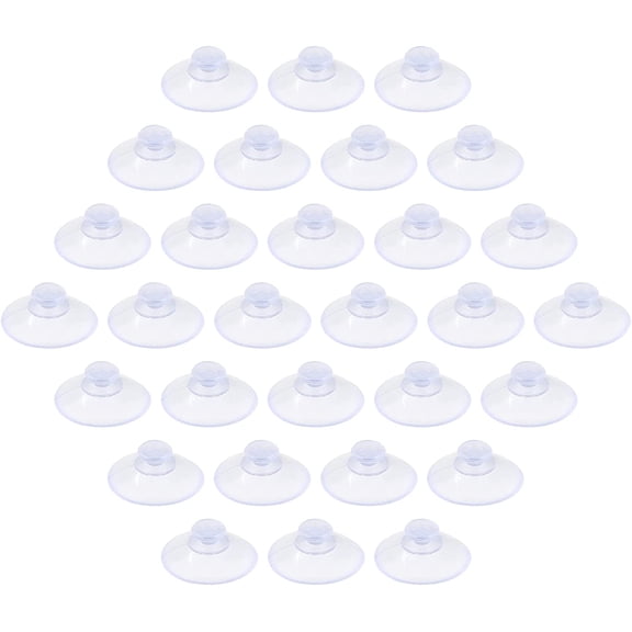 30 Pack Glass Table Suction Cups 20mm Rubber Suction Cup Hangers Without Hooks, Anti-Collision Suction Cups Transparent Suckers, Clear Plastic Suction Cups Desk Suction Pads for Furniture