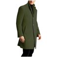 thumbnail image 4 of Xdegoge Mens Knee Length Trench Coat Windproof Keep Warm Overcoat Notched Lapel Long Jacket Single Breasted Classic Winter Overcoats Casual Stylish Coats, 4 of 9