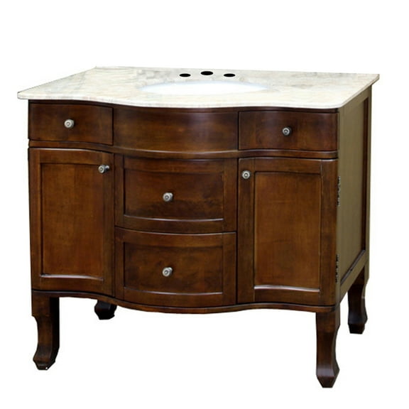 Bellaterra Home 38.2 in Single sink vanity-wood-walnut