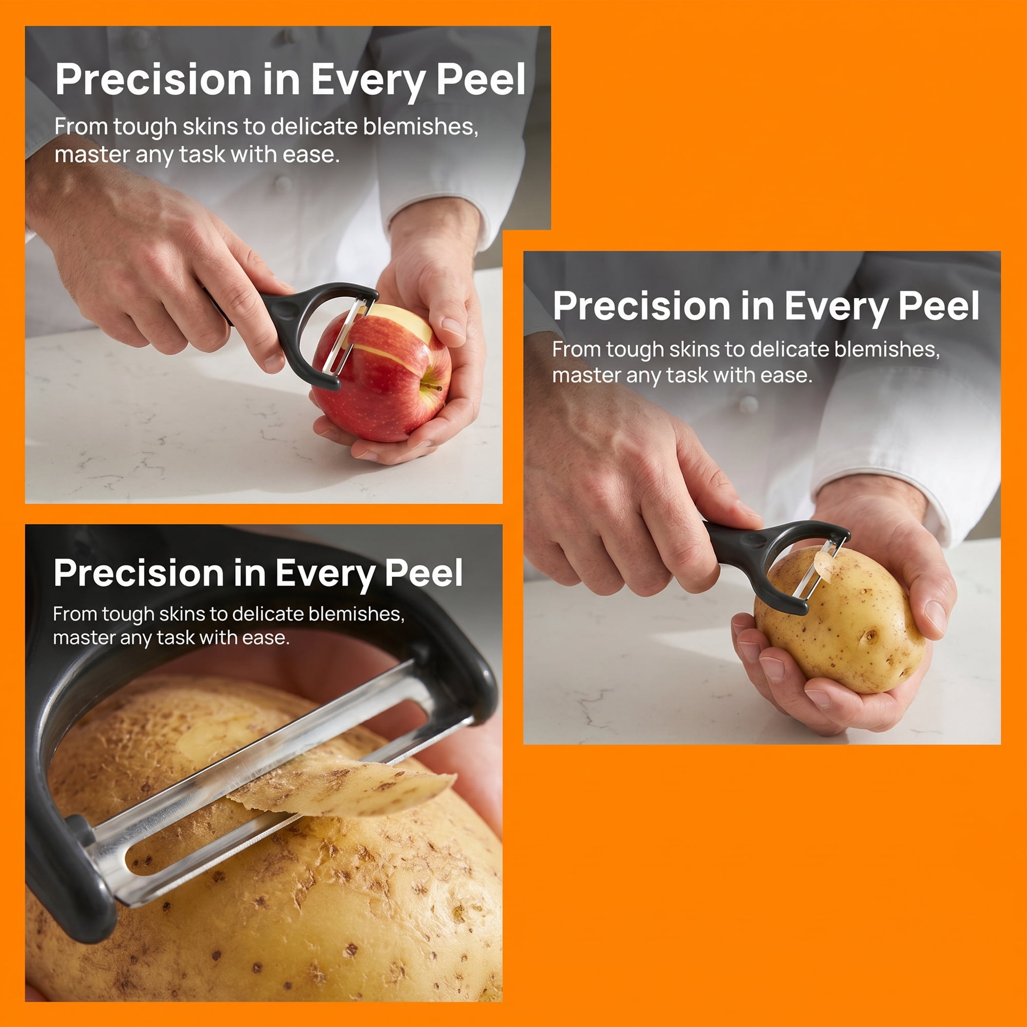 Unique Bargains Plastic Vegetable Peeler with Ergonomic Handle Black 5.9x2.4x0.6 inch