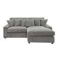 thumbnail image 2 of Acme Furniture Furniture Tavia Corduroy Fabric L-Shaped Sectional with 6 Pillows in Gray, 2 of 2
