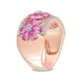 thumbnail image 2 of 3.92 Carat (Ctw) Pink and White Sapphire Flower Band Ring in 14K Rose Pink Gold, 2 of 6