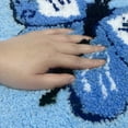 thumbnail image 2 of Furrygo Blue Bathroom Rug, Butterfly Pattern Microfiber Shaggy Bathroom Mats |Absorbent |Non Slip |20" x 32", 2 of 6