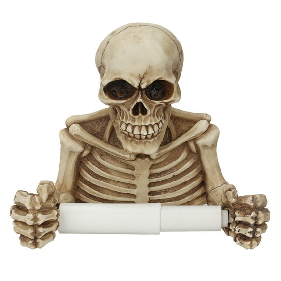 Yucurem Skull Shape Tissue Holder Wall Hanging Pumping Roll Paper Rack Home Decorations