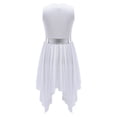 thumbnail image 4 of Aislor Girls Lyrical Modern Ballet Latin Jazz Praise Dance Dress Worship Liturgical Celebration Dancewear Blue&White 8, 4 of 7