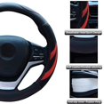thumbnail image 4 of Alusbell Microfiber Leather Steering Wheel Cover Breathable Auto Car Steering Wheel Cover for Men Universal 15 Inches Red, 4 of 7