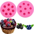 thumbnail image 4 of BRIGHTFUFU 2 piezas de arándanos frambuesa moldes de silicona herramientas de decoración de pasteles para hornear Cupcake Postre Chocolate Fondant Mould (Rosa), 4 of 8