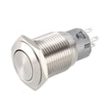 thumbnail image 1 of Interruptor de botón pulsador de metal momentáneo Uxcell de 16 mm de montaje 2NC 2NO 2COM AC 250V 3A, 1 of 5