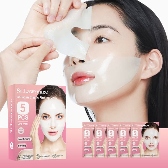 5PCS St.Lawrence Collagen Elastic Firming Mask – Intensive Recovery Treatment for Restoring Skin Resilience, Smoothing Fine Lines & Enhancing Firmness for a Youthful Contour