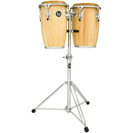 Requinto Conga - LP Junior Wood Congas with Chrome Hardware and Stand Natural
