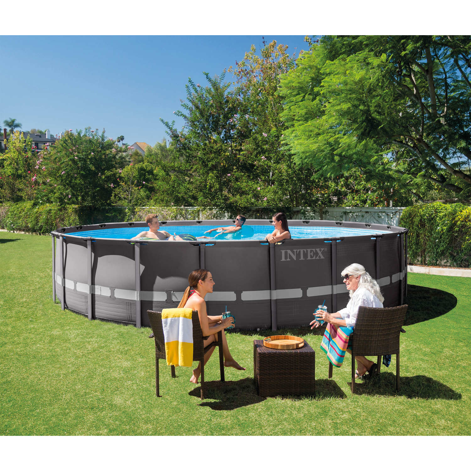 Intex 22′ x 52″ Ultra Frame Above Ground Pool with Filter Pump