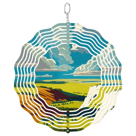South Downs National Park UK 3D Wind Spinner Stainless Steel Laser Cut Sculpture Garden Decor Gift For Walker