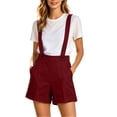 thumbnail image 4 of FAVIPT Casual Work Shorts for Women Pull On Removable Suspenders Pockets Shorts High Waisted Business Office Dress Shorts 2026 Wine,S, 4 of 8