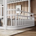 thumbnail image 5 of Leumius Full over Full Bunk Bed Frame with Ladders & Guardrails, Upgraded Round-Pipe Metal Frame, Stylish & Versatile for Any Room,White, 5 of 9