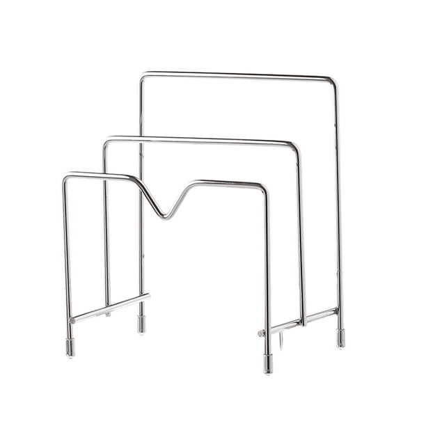 Estante multifuncional de acero inoxidable para utensilios de cocina, organizador de tapas de ollas, tabla de cortar y despensa (3 capas)